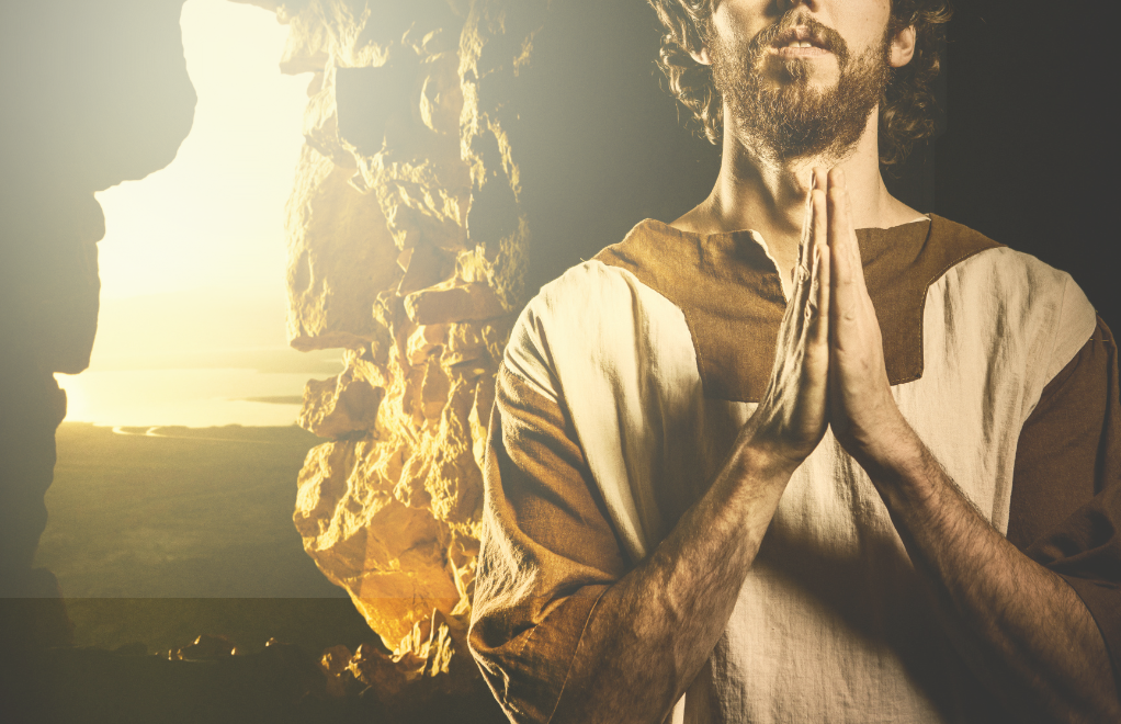 A man praying in biblical times.