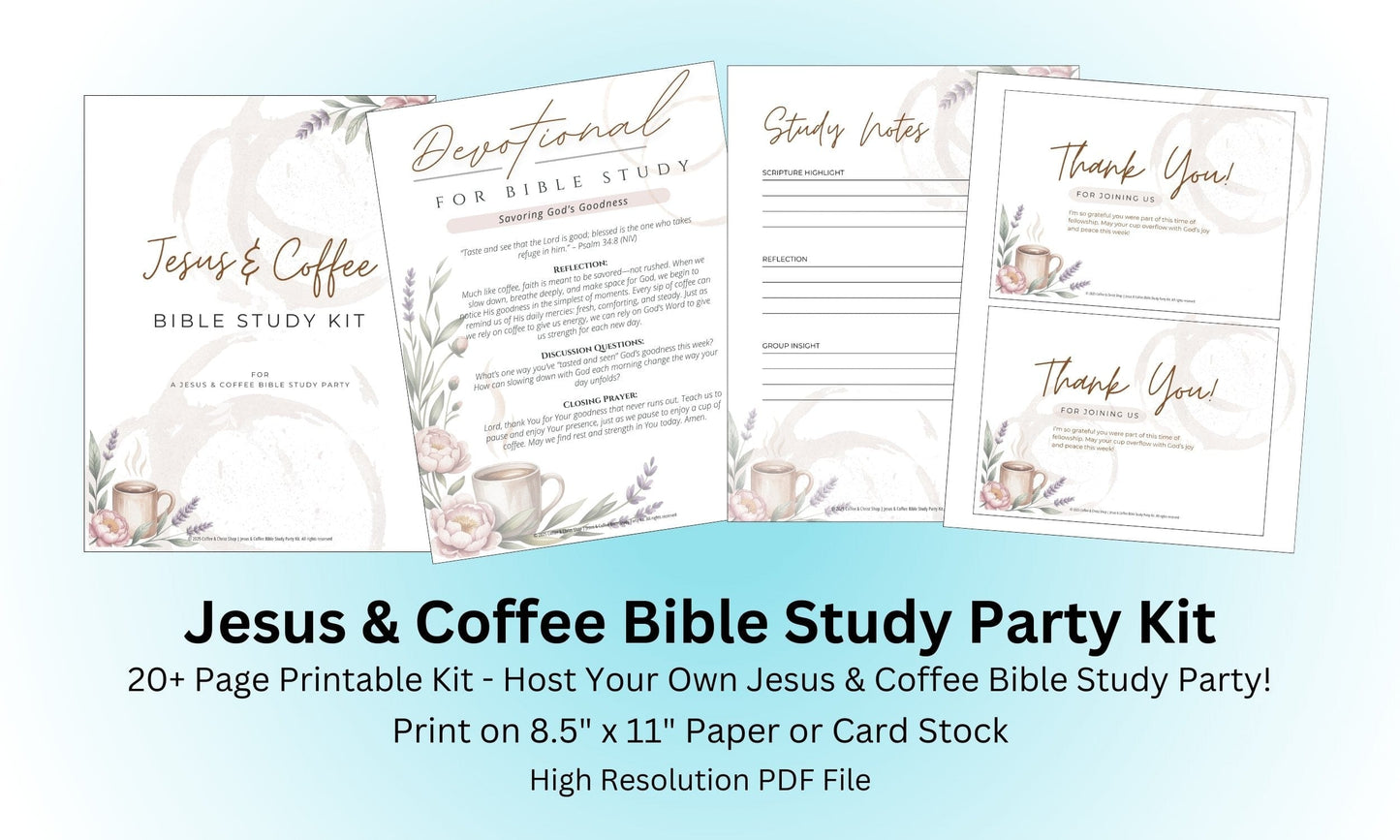 Jesus and Coffee Bible Study Party Kit – Printable PDF