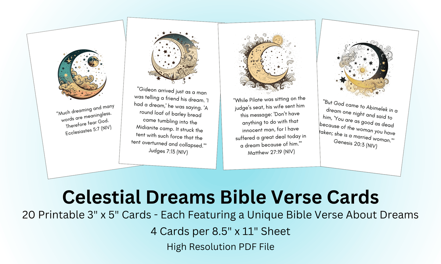 Printable Bible Verse Cards About Dreams
