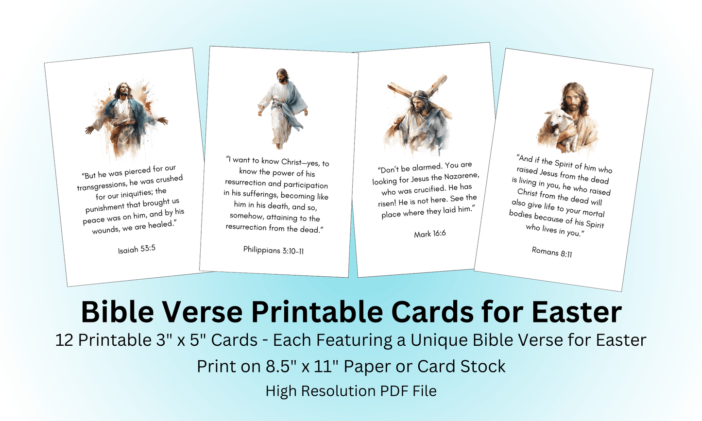 Bible Verse Printable Cards Easter