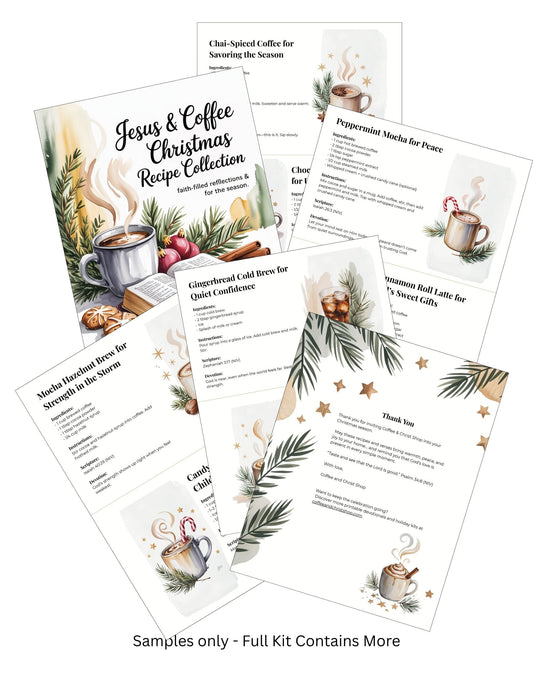 Christmas Coffee Recipe Book Printable Artwork