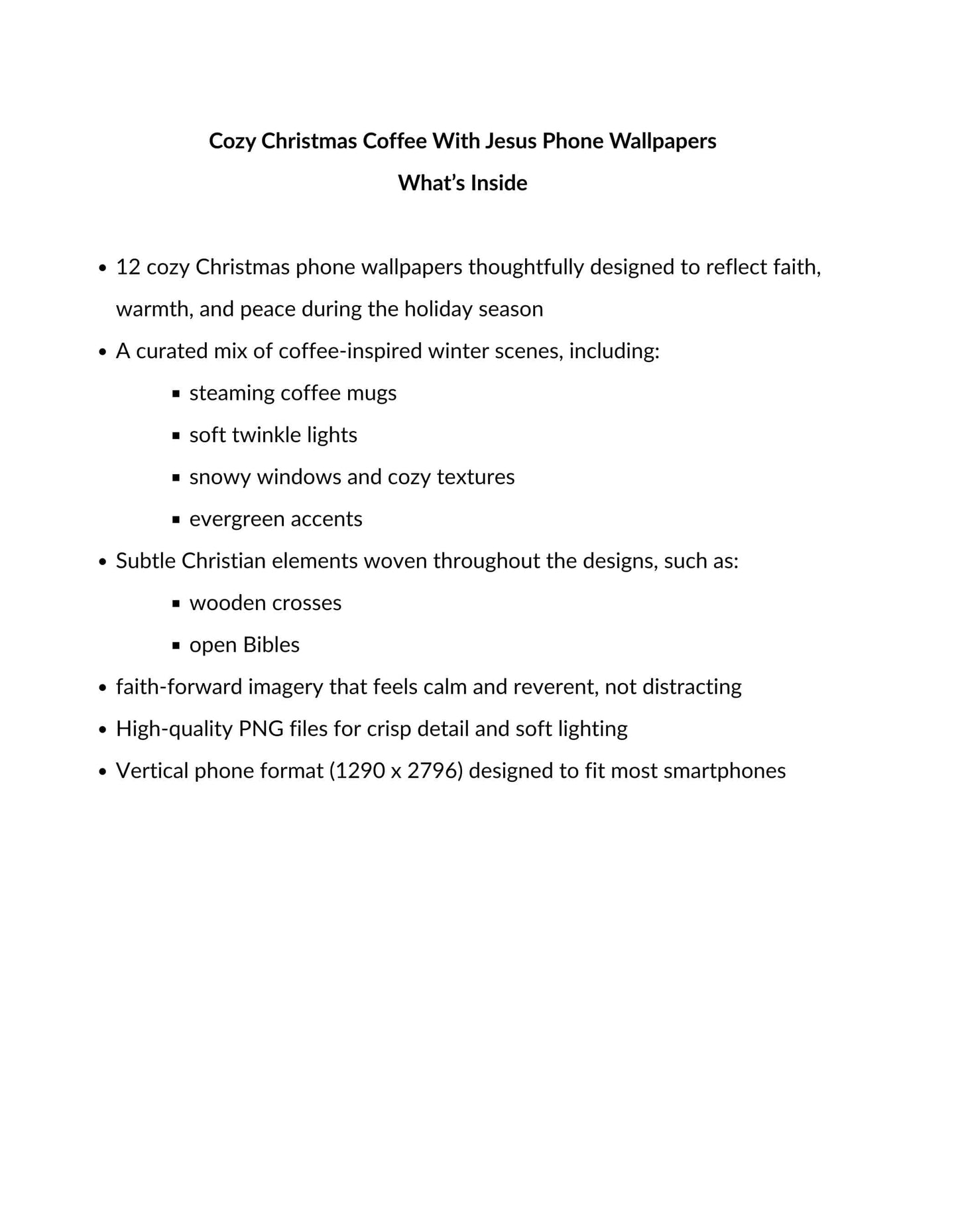 Cozy Christmas Coffee with Jesus Phone Wallpapers (No Text)