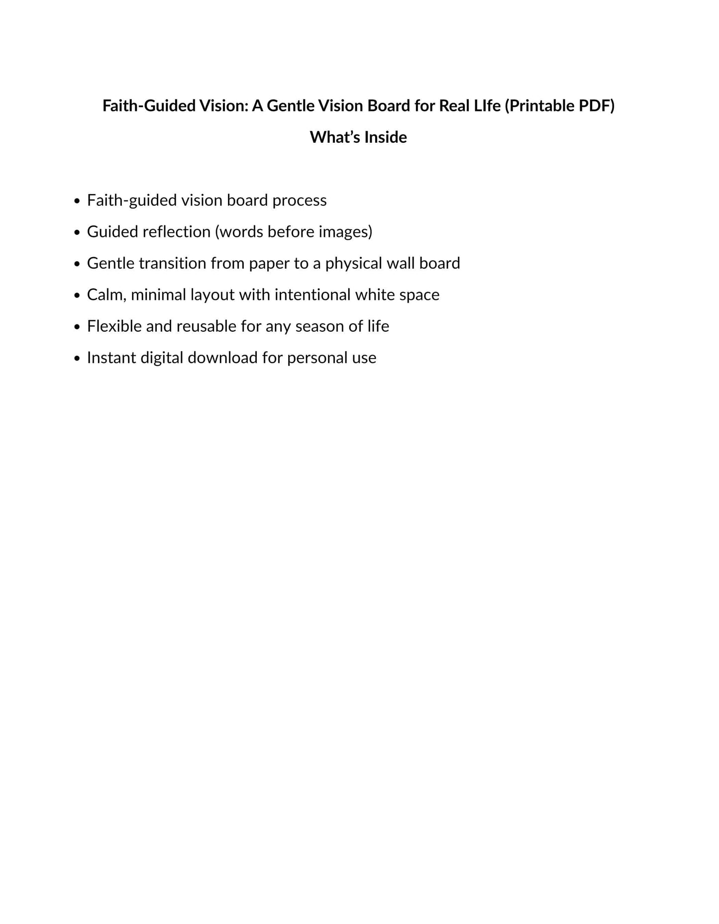 Faith-Guided Vision Board System Features