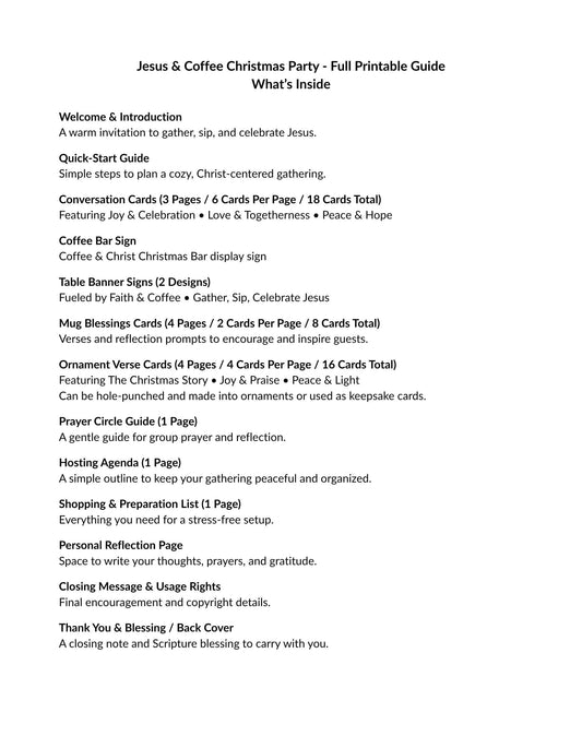 Jesus and Coffee Christmas Party Full Guide What's Inside