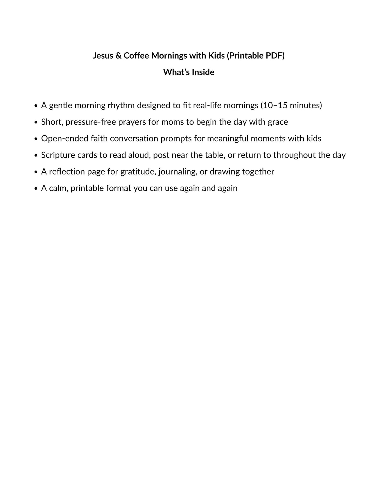 Jesus & Coffee Mornings with Kids Printable