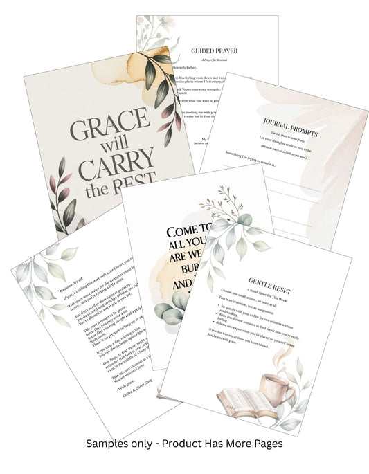 Jesus and Coffee Reset for Overwhelmed Moms Printable Pages