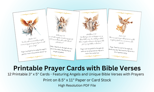Prayer Cards Printable and Bible Verses About Angels