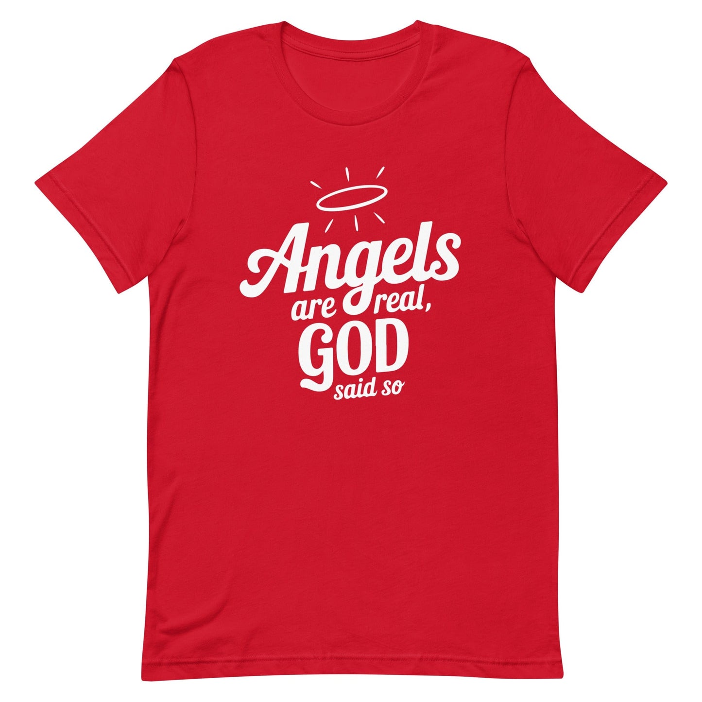Angels are Real Christian T Shirts Red