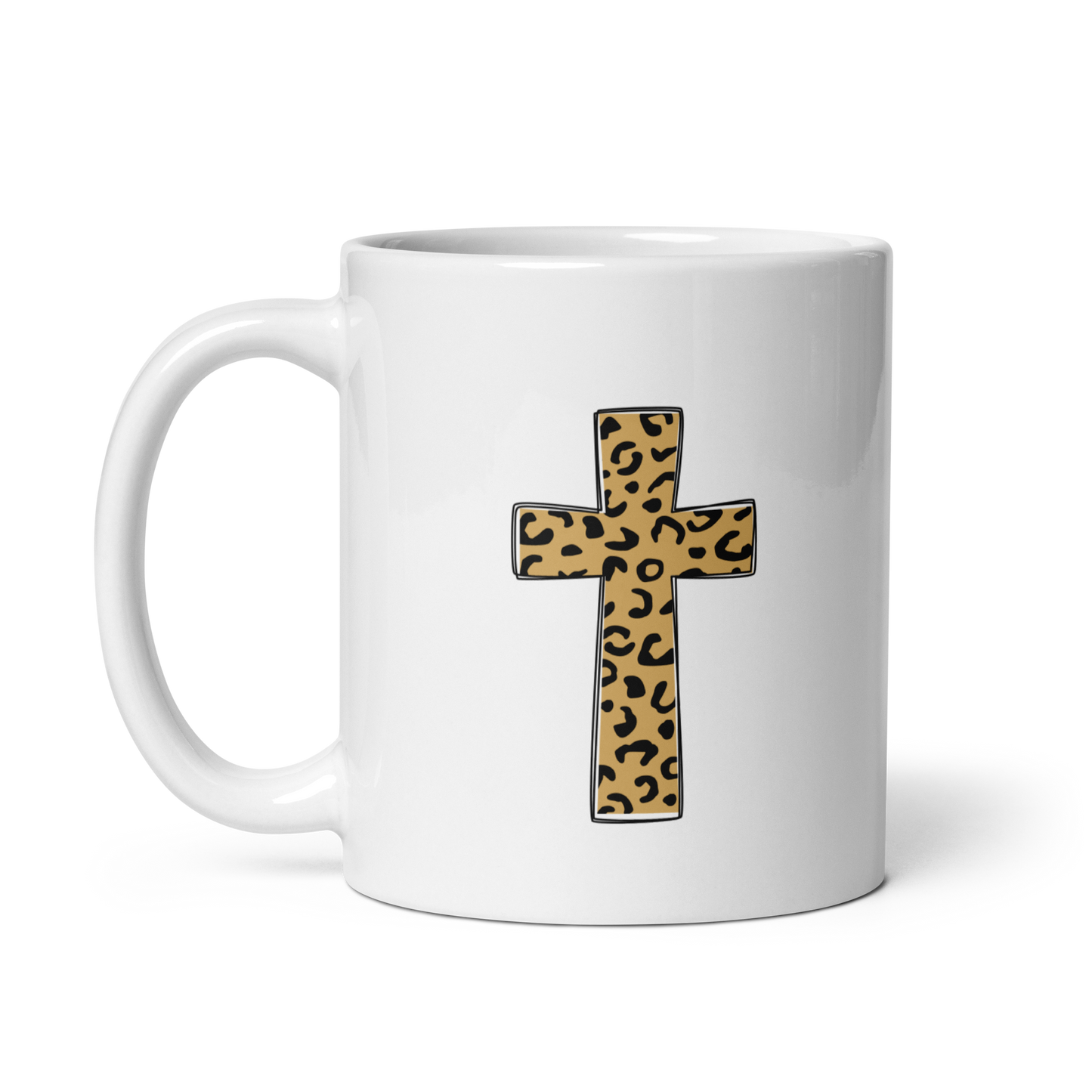 Leopard Print Cross Coffee Mug
