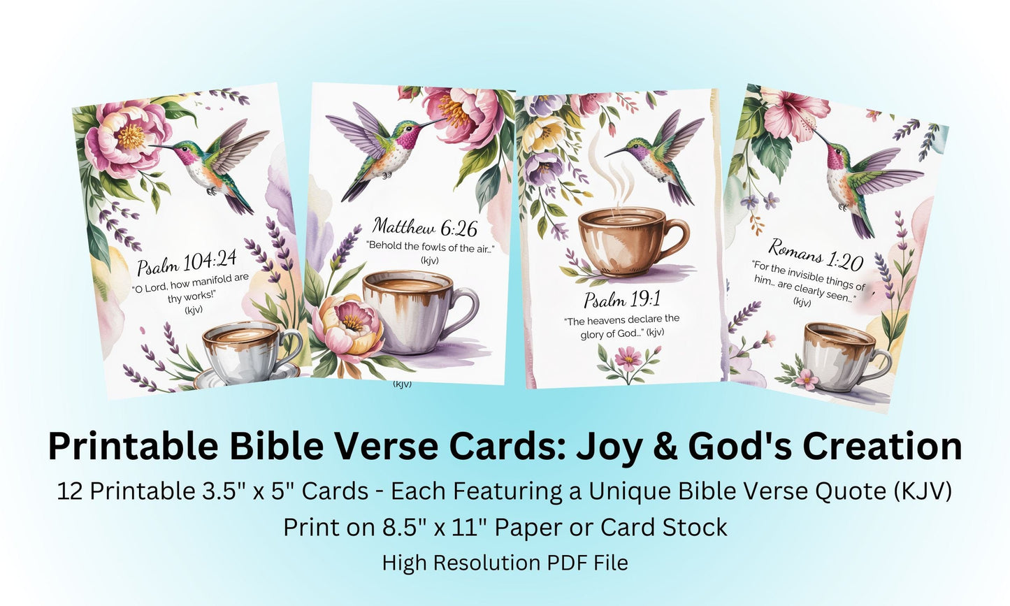 Printable Bible Verse Cards Joy and God's Creation