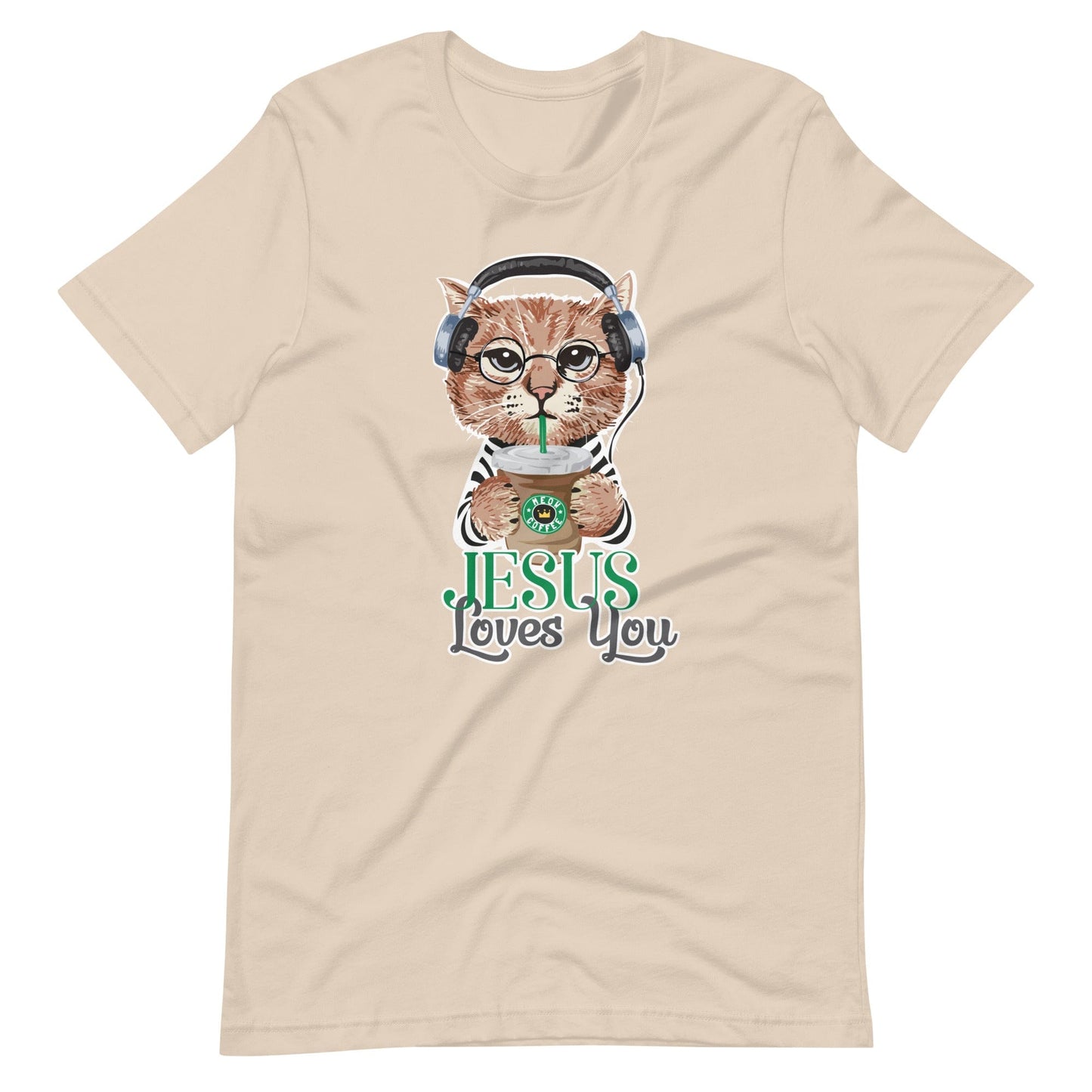 Jesus Loves You Cat Unisex Coffee T-Shirt