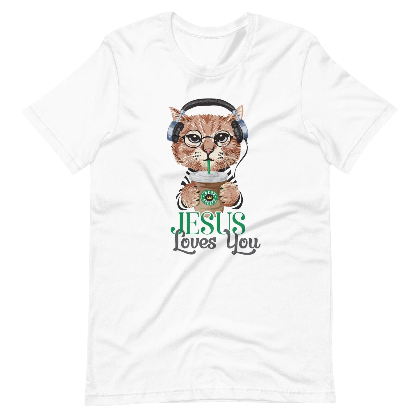 Jesus Loves You Cat Unisex Coffee T-Shirt