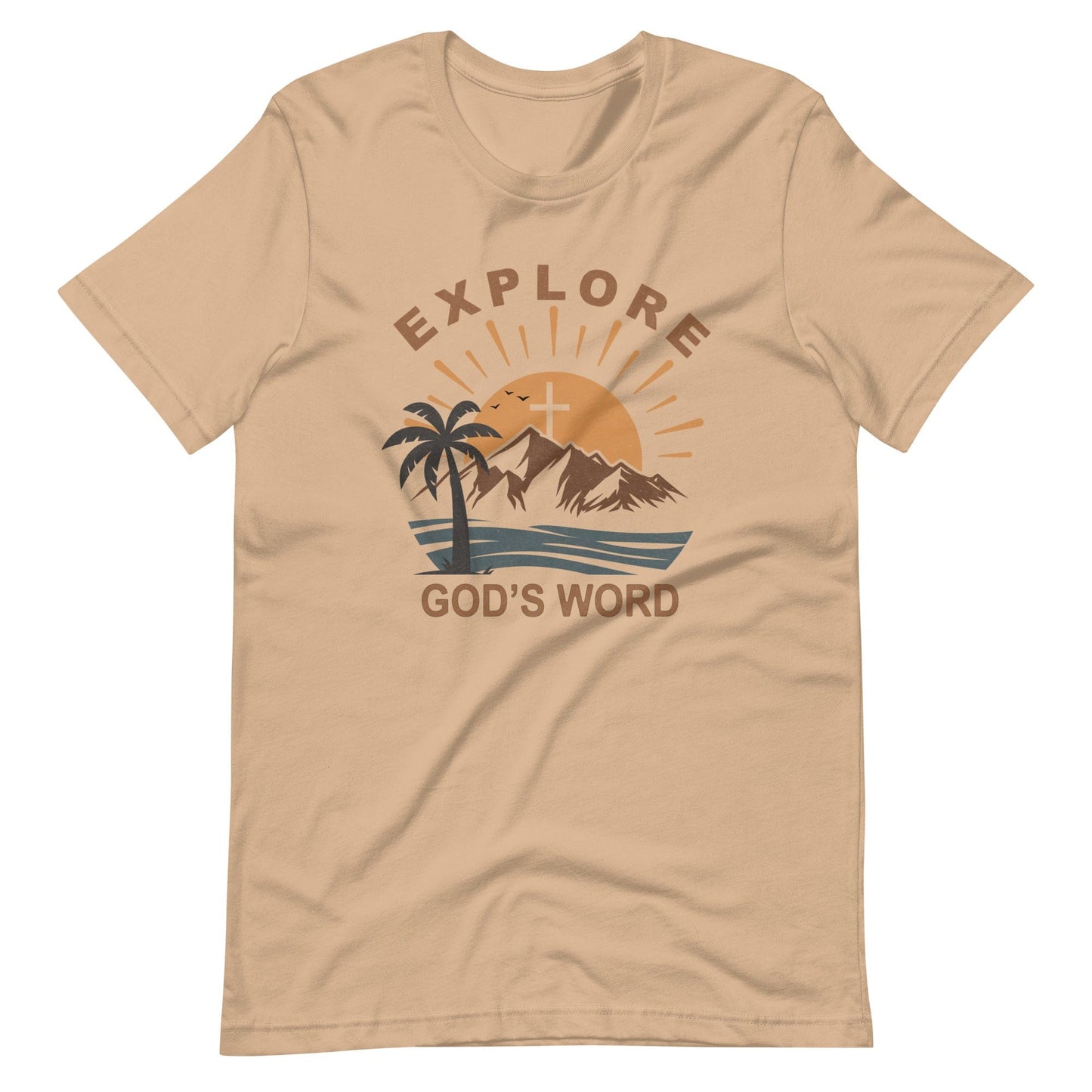 Explore Gods Word Christian T Shirts Tan