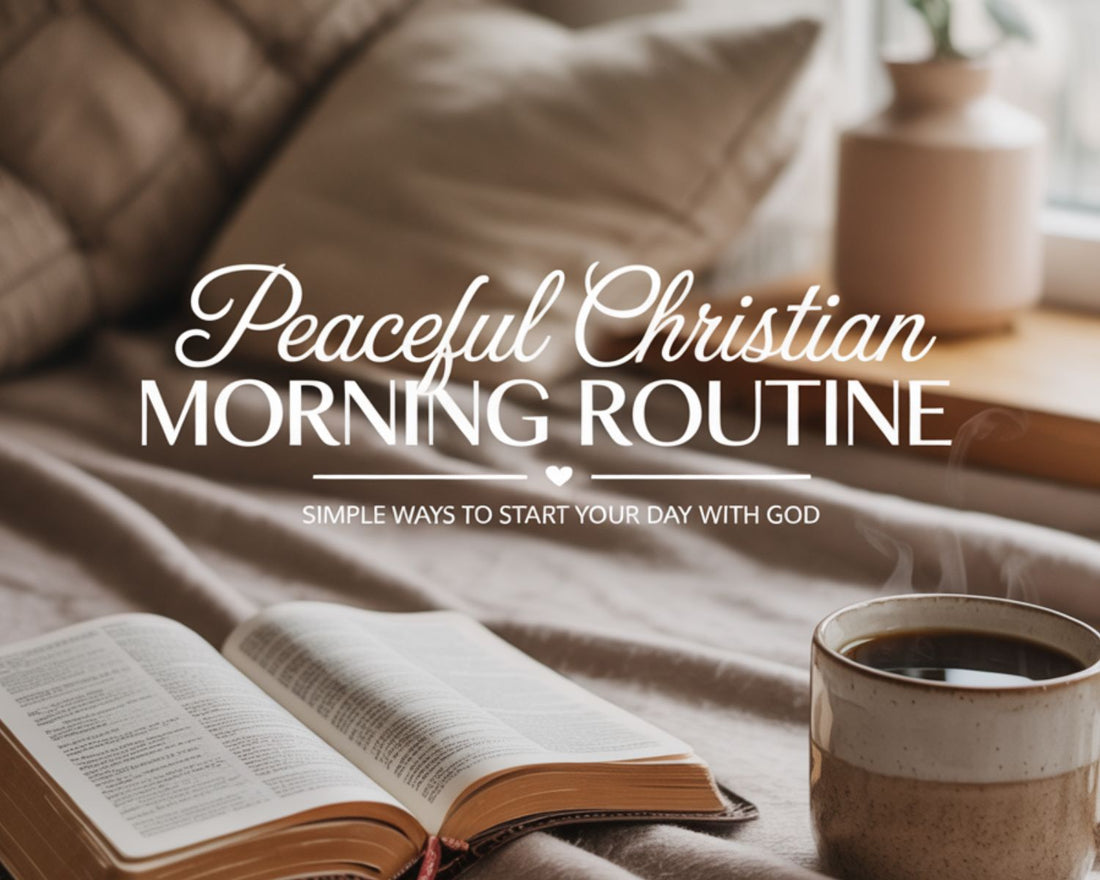 peaceful christian morning routine with coffee and bible