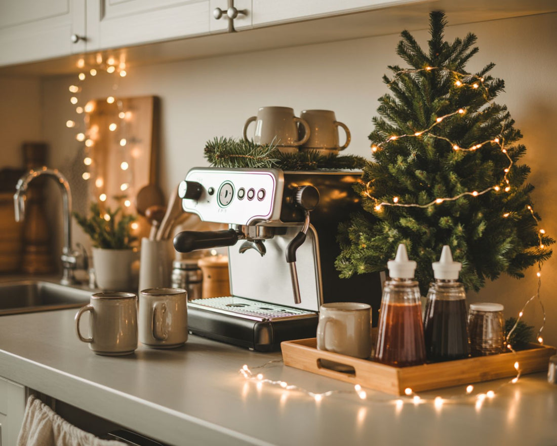 cozy Christmas coffee station
