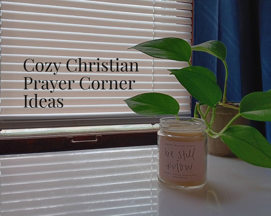 Cozy Christian prayer corner for quiet time