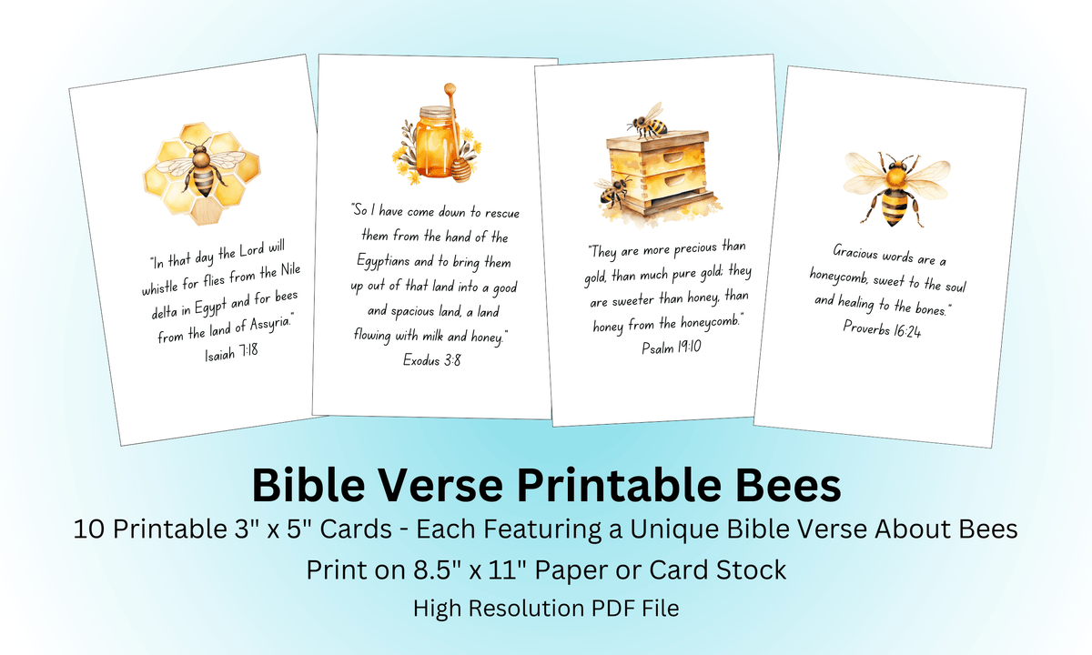 Felicity Bee Scripture 10 Bible Verse Printables Bees – Coffee and Christ Shop