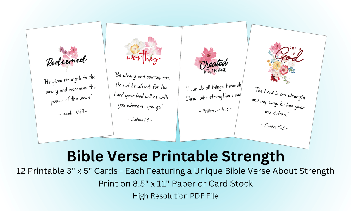 Bible Verse Printable Strength – Coffee and Christ Shop