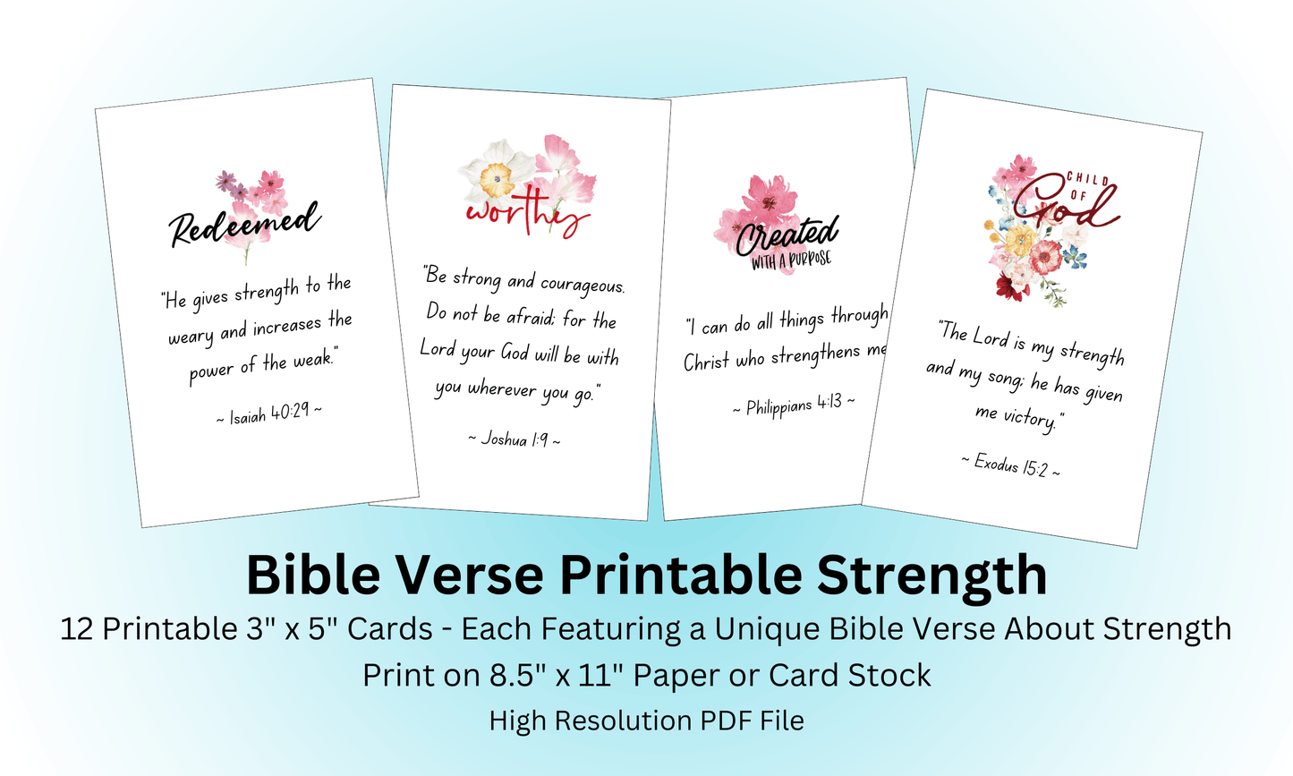 Bible Verse Printable Strength