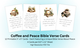 Bible Verse Printables Featuring Coffee and Peace