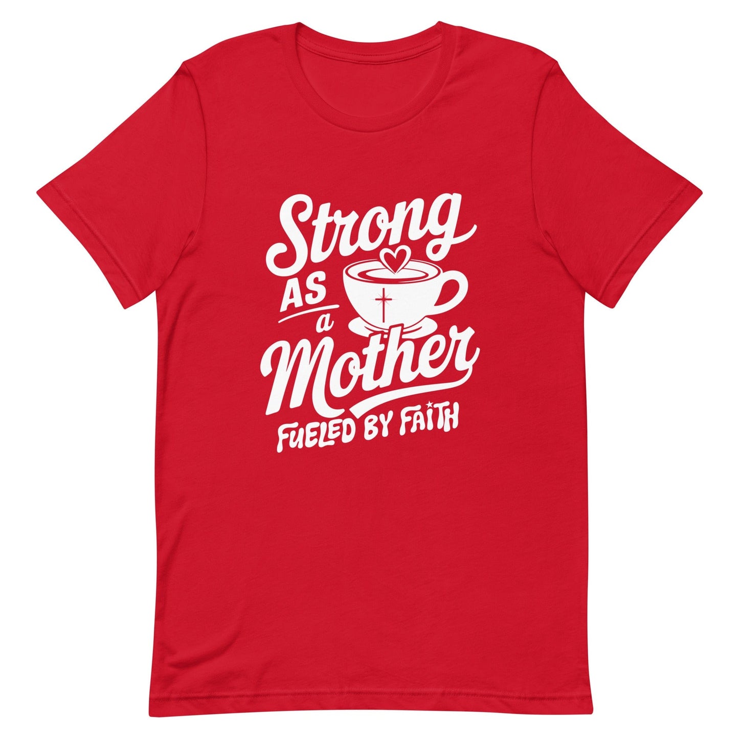 Strong as a Mother Christian T Shirts for Women Red