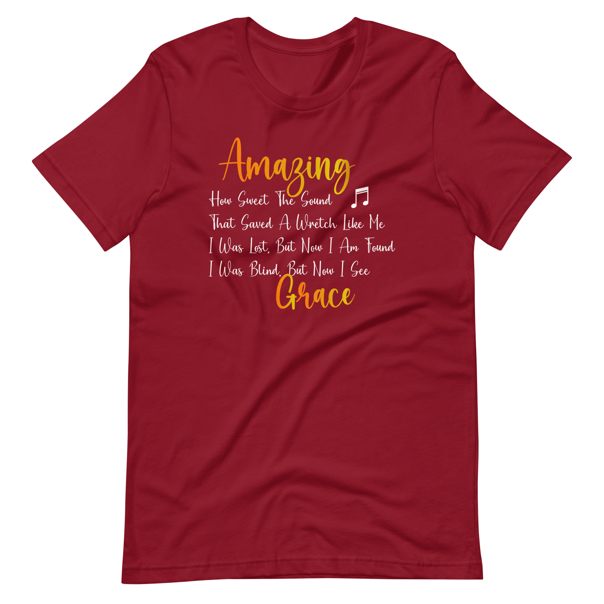 Amazing Grace Christian T Shirts Cardinal