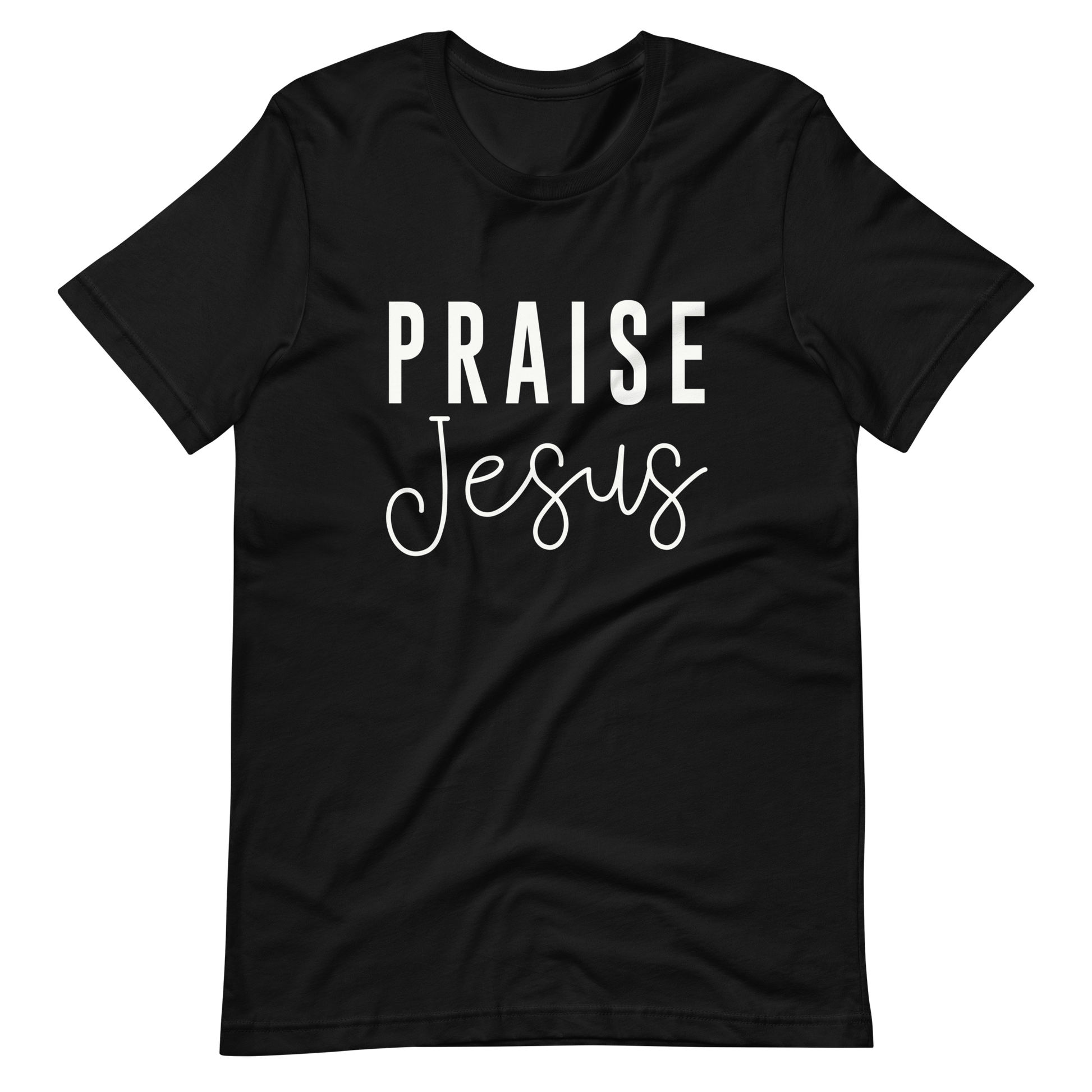 Praise Jesus Christian T Shirts Black