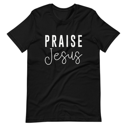 Praise Jesus Christian T Shirts Black