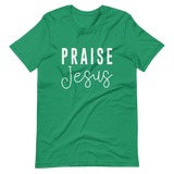 Praise Jesus Christian T Shirts Kelly Green