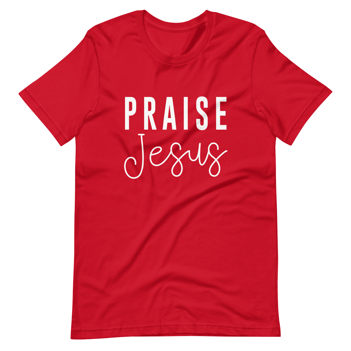 Praise Jesus Christian T Shirts Red