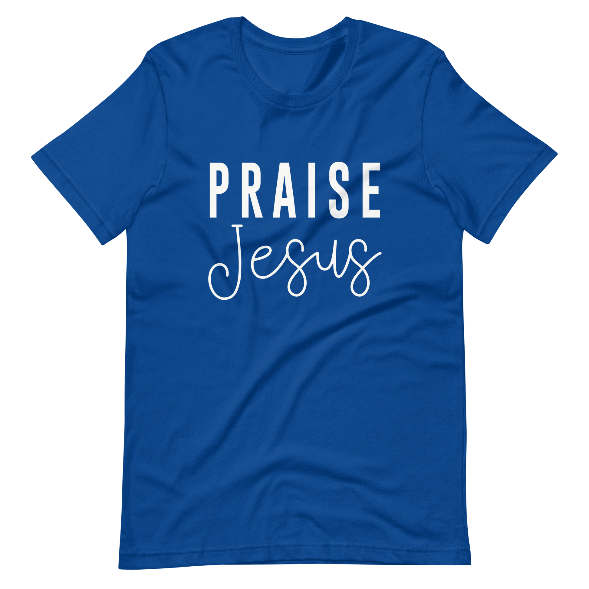 Praise Jesus Christian T Shirts True Royal