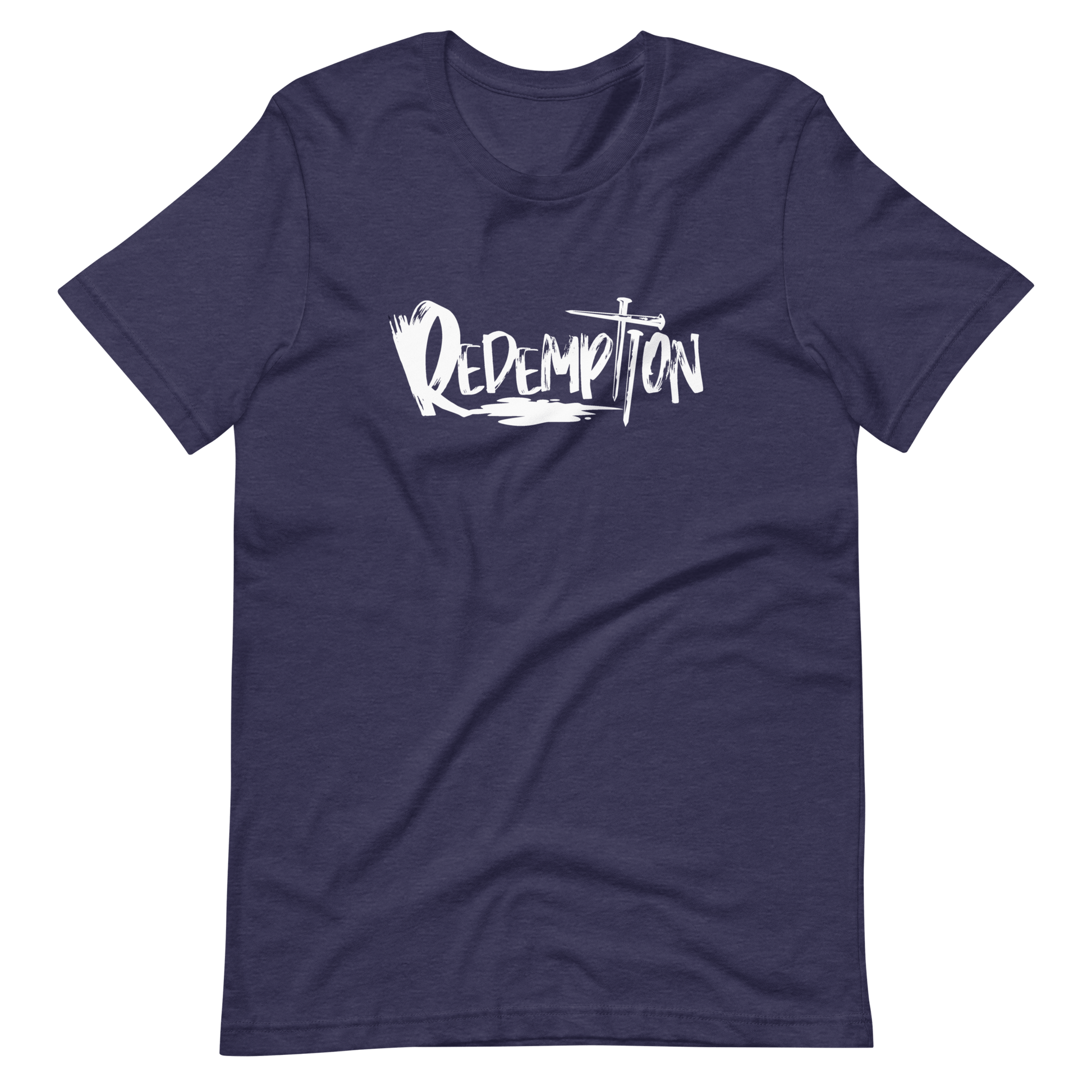 Redemption Christian T Shirts Heather Midnight Navy