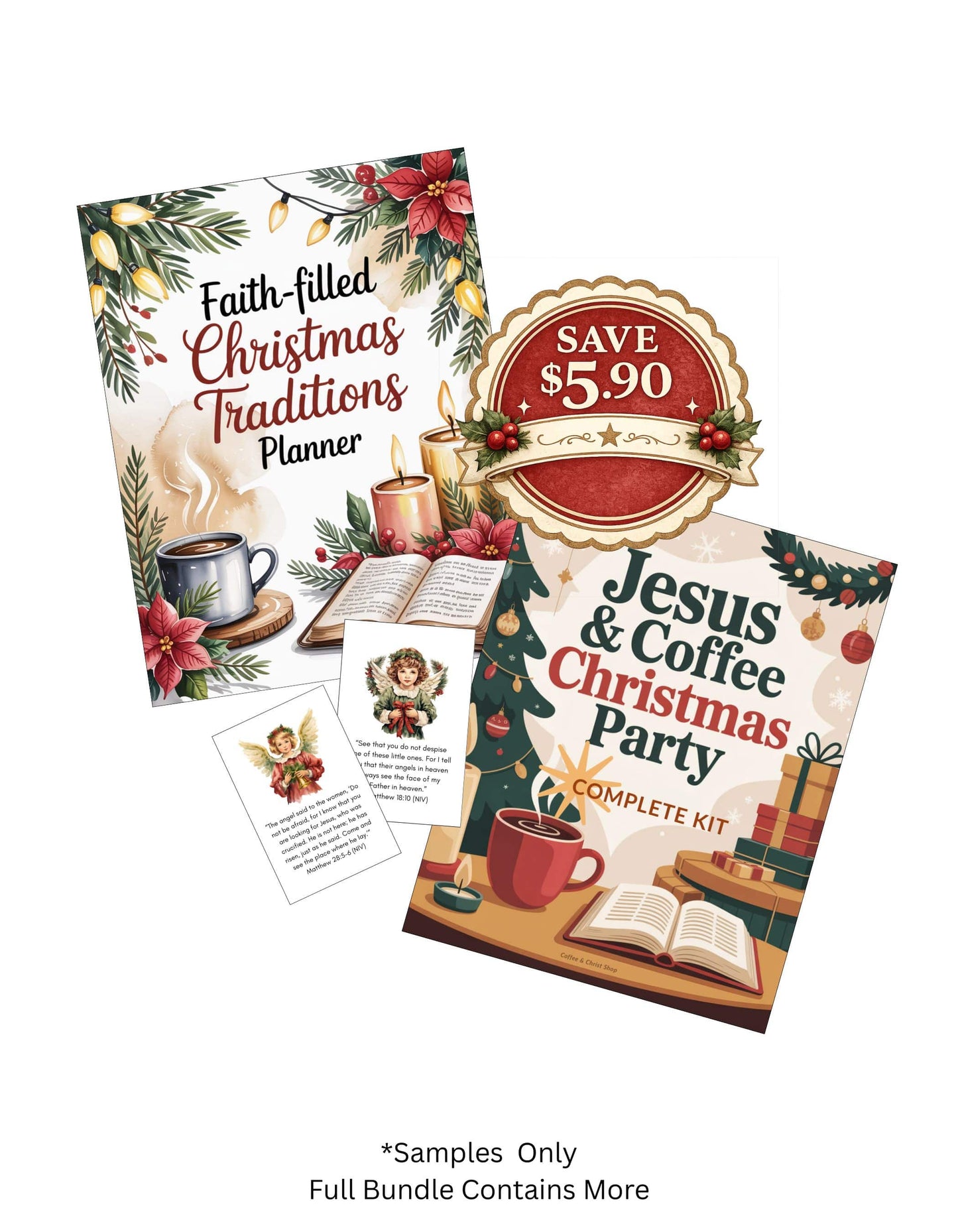 Faith-Filled Christmas Celebration Bundle | Jesus & Coffee Printable Set