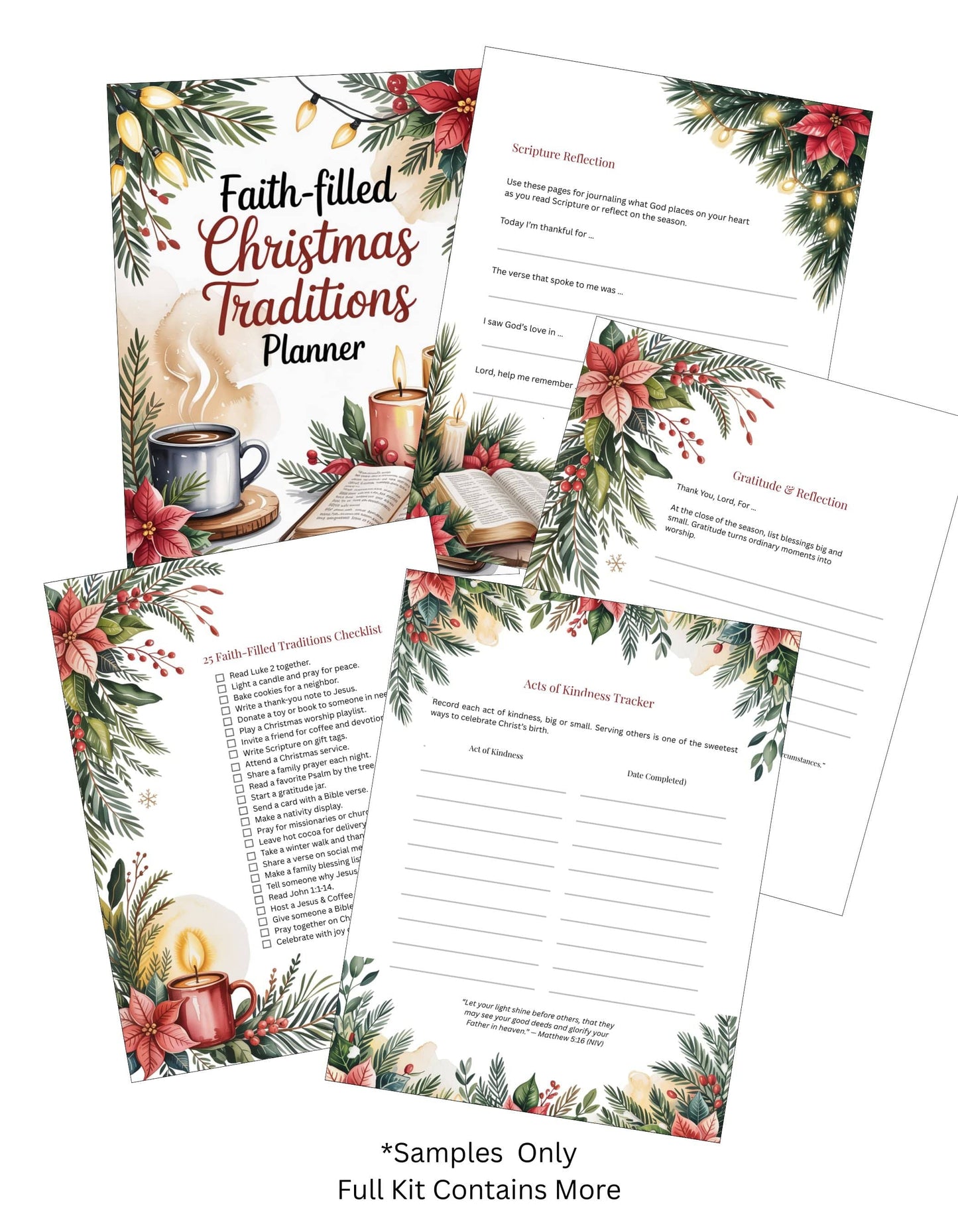 Faith-Filled Christmas Celebration Bundle | Jesus & Coffee Printable Set