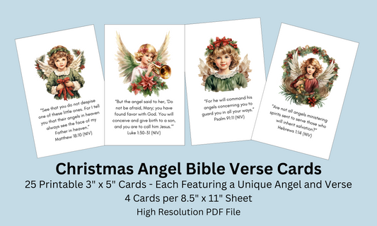 Christmas Angel Printable Bible Verse Cards