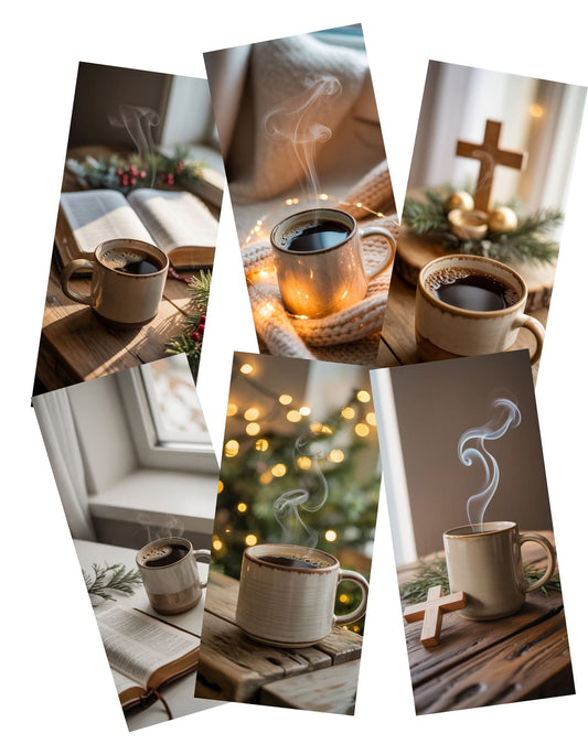 Cozy Christmas Coffee with Jesus Phone Wallpapers (No Text)
