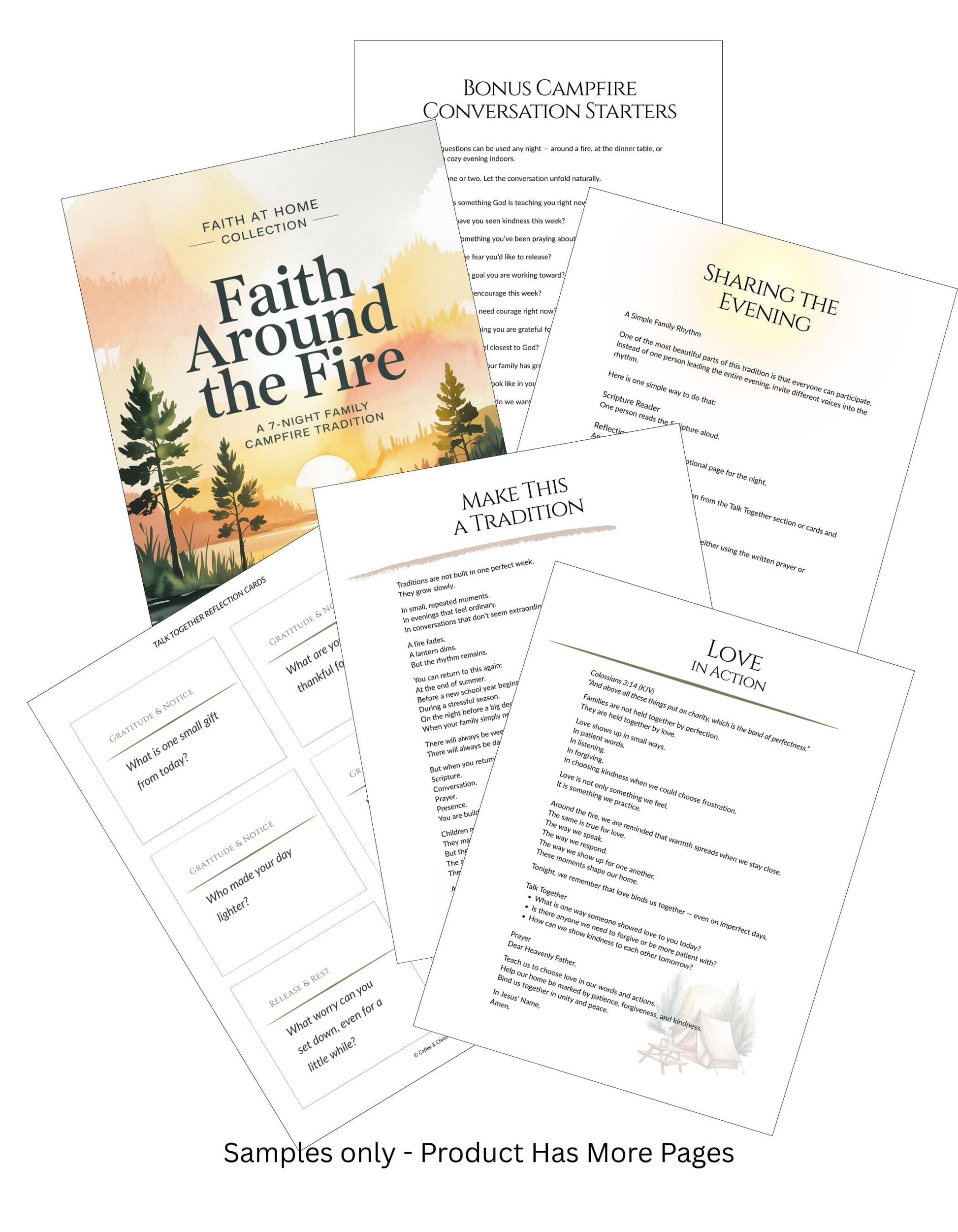 Faith Around the Fire: 7-Night Family Devotional Printable Artwork