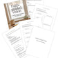 Pages from a product titled 'Faith-Guided Vision' with a coffee cup and plant on a white background.