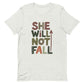 God is Within Her She Will Not Fall T Shirt Ash