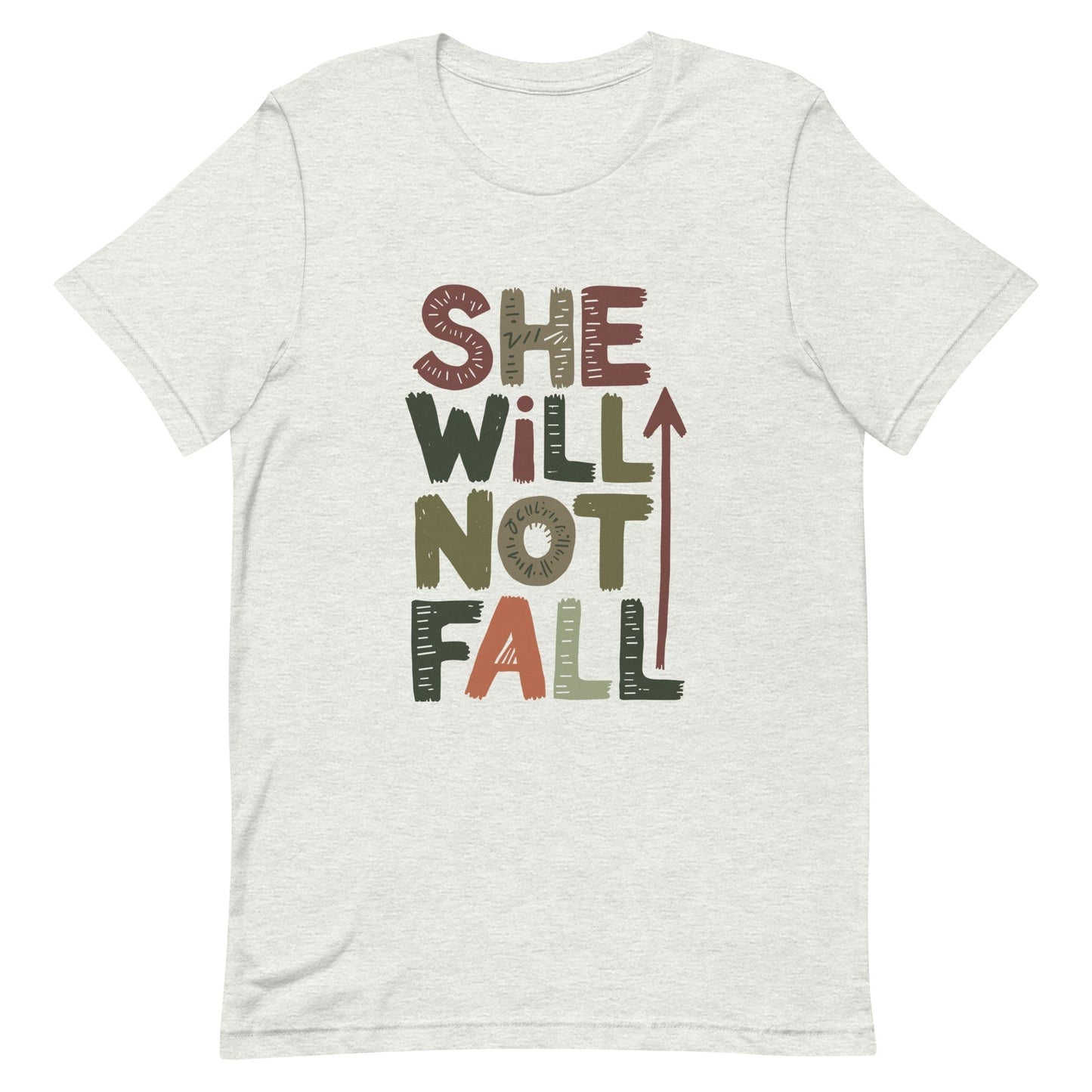 God is Within Her She Will Not Fall T Shirt Ash