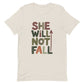 God is Within Her She Will Not Fall T Shirt Heather Dust