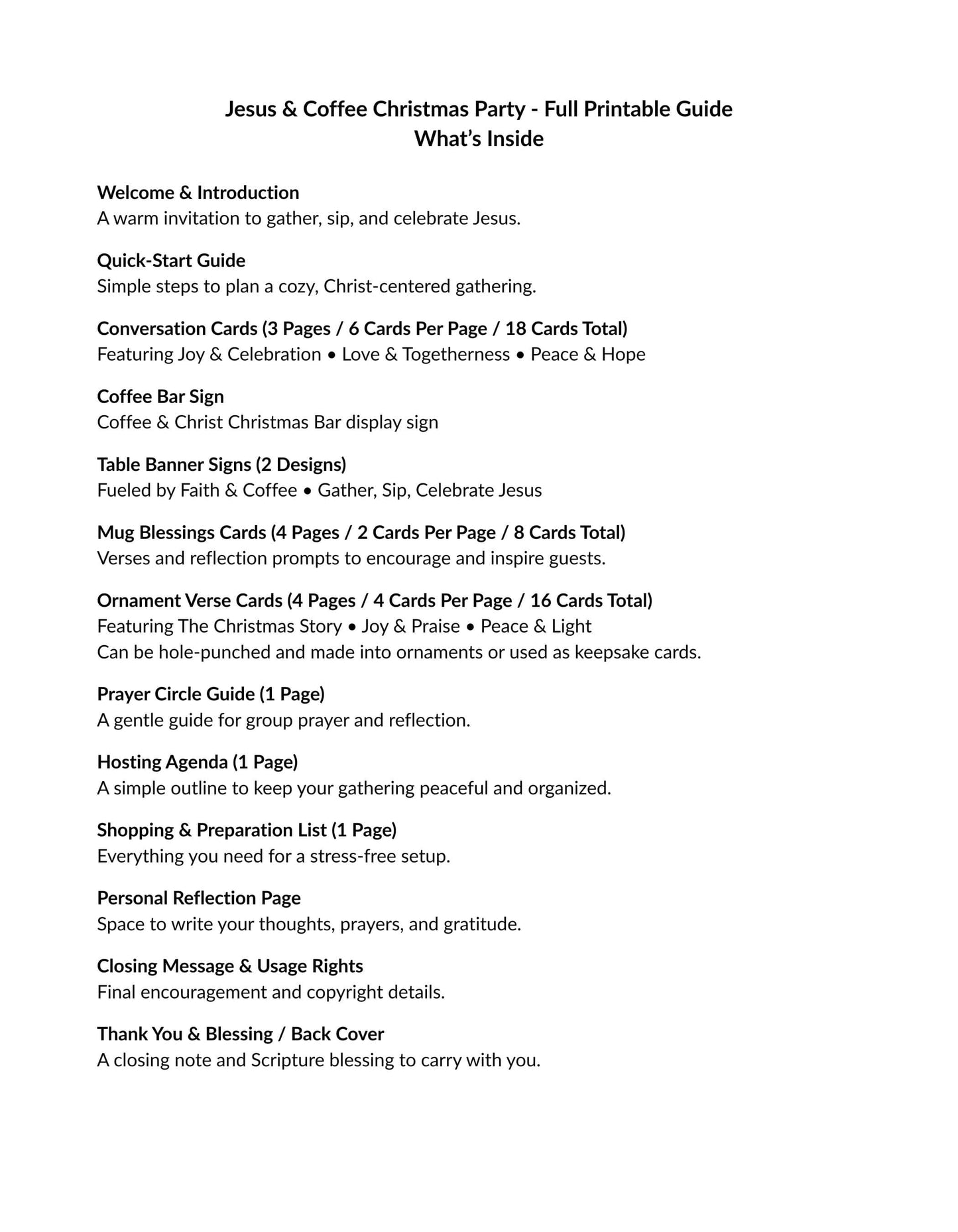 Jesus and Coffee Christmas Party Full Guide What's Inside