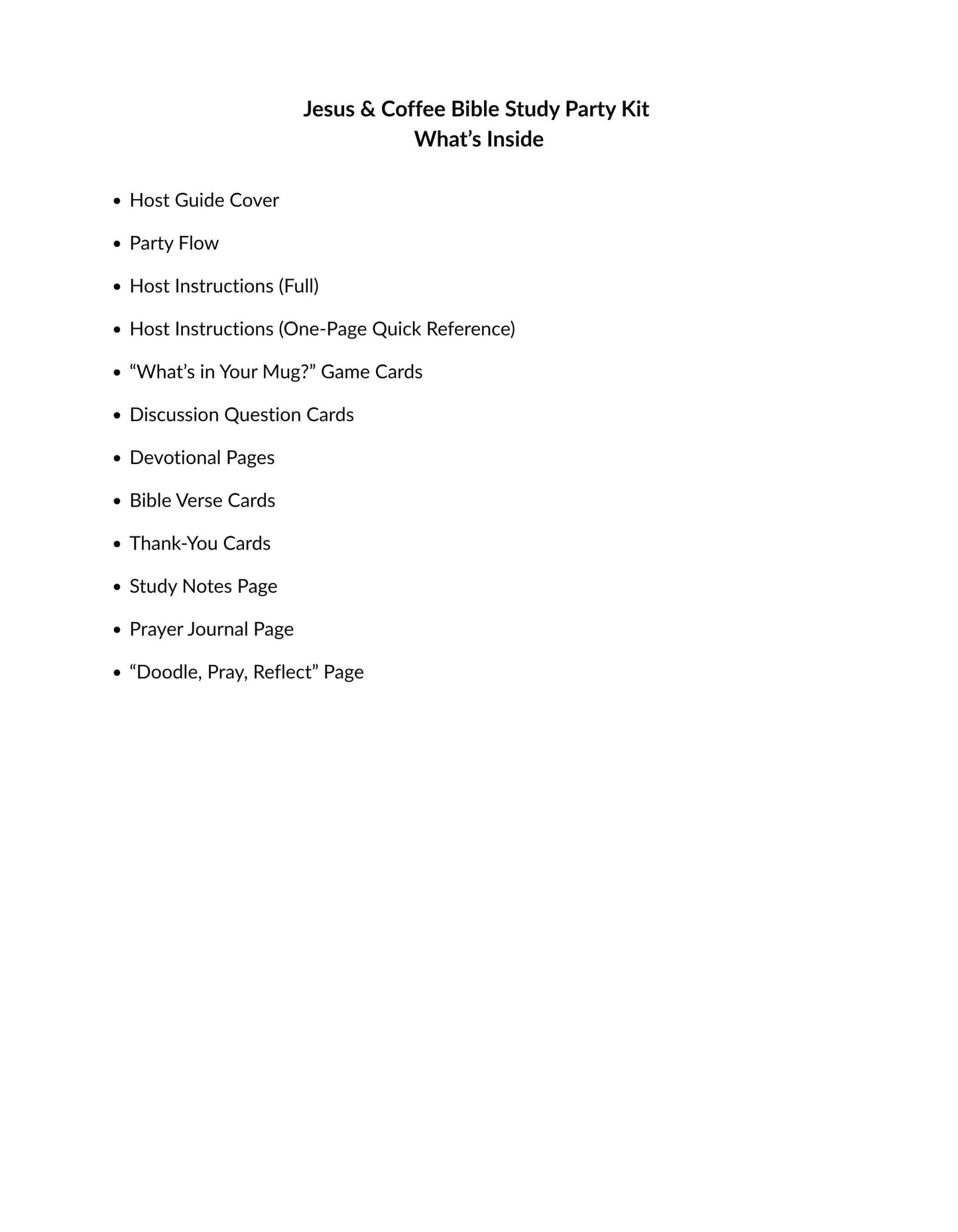 Jesus and Coffee Bible Study Party Kit – Printable PDF