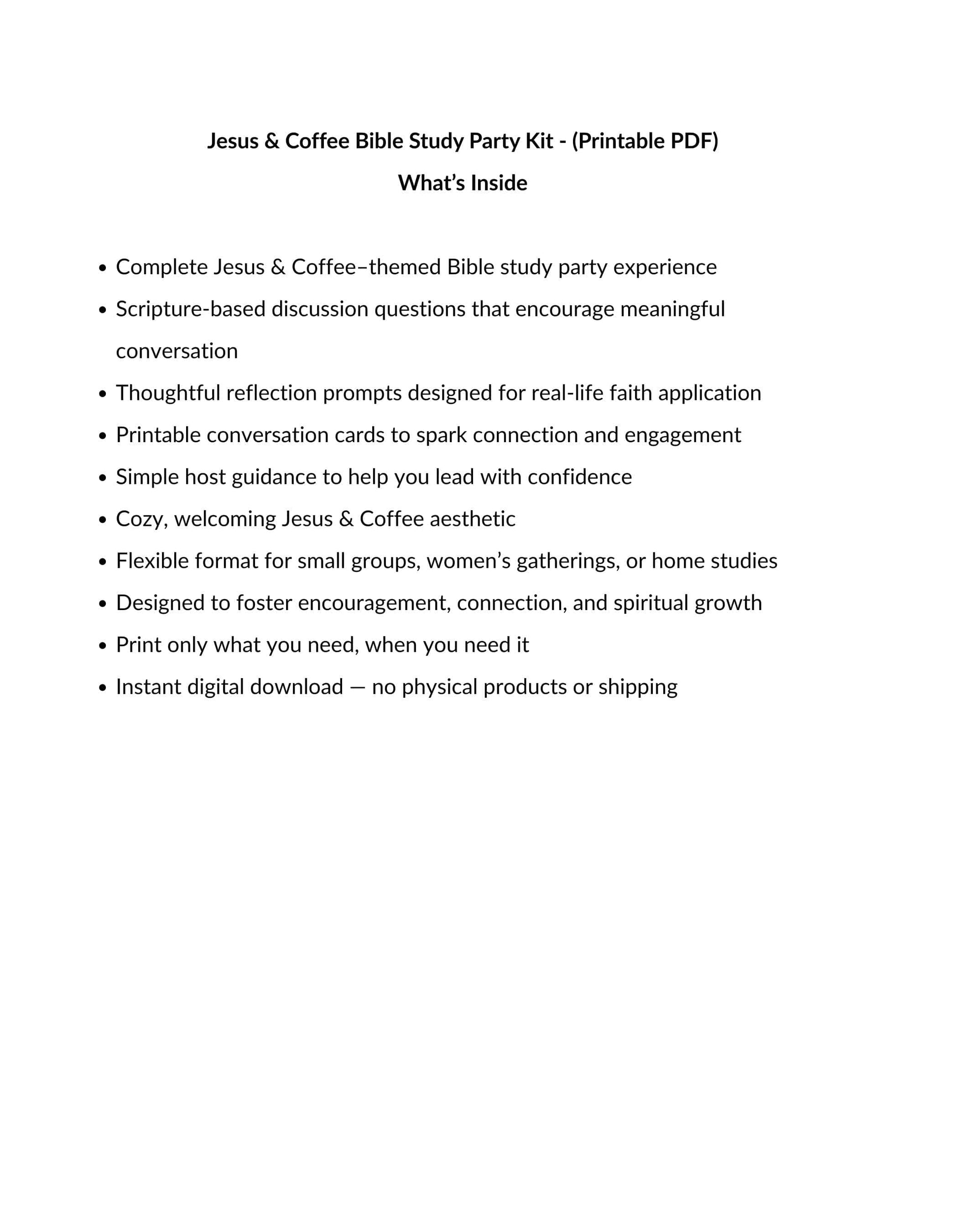 Jesus and Coffee Bible Study Party Kit Inside