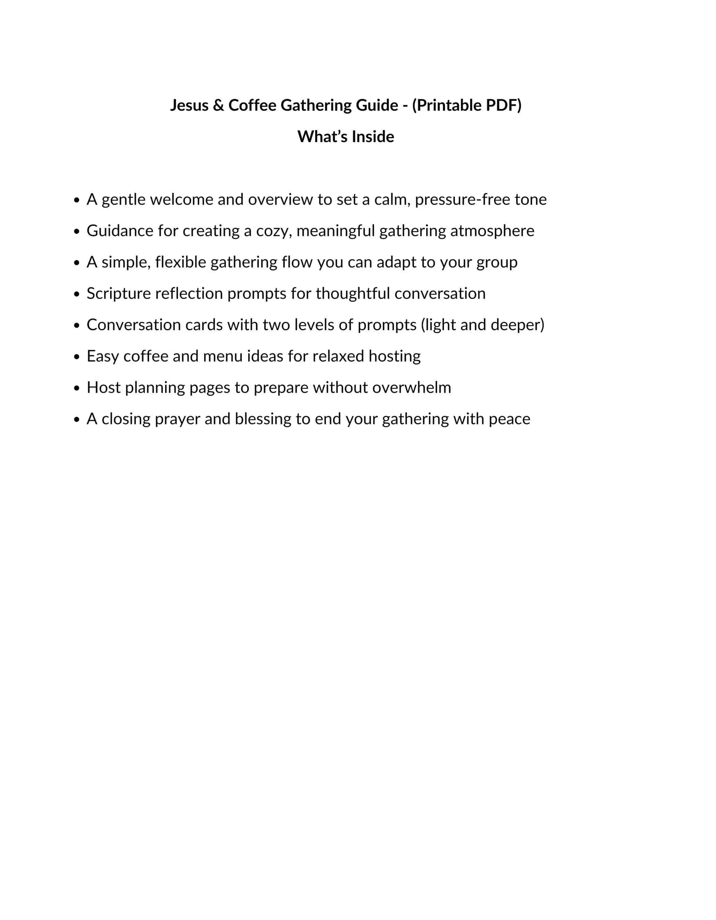 Jesus and Coffee Gathering Guide Inside