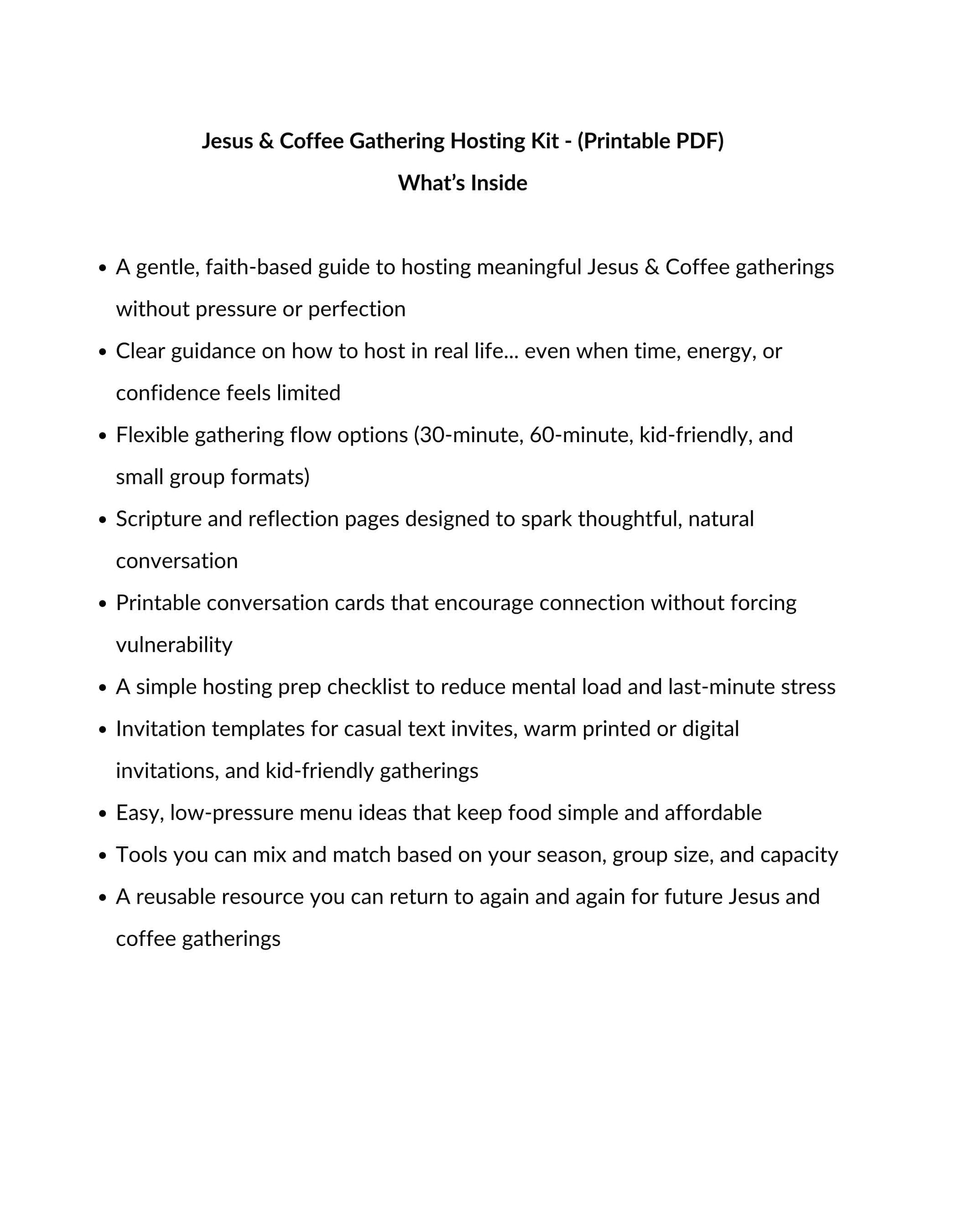 Jesus and Coffee Gathering Hosting Kit Inside