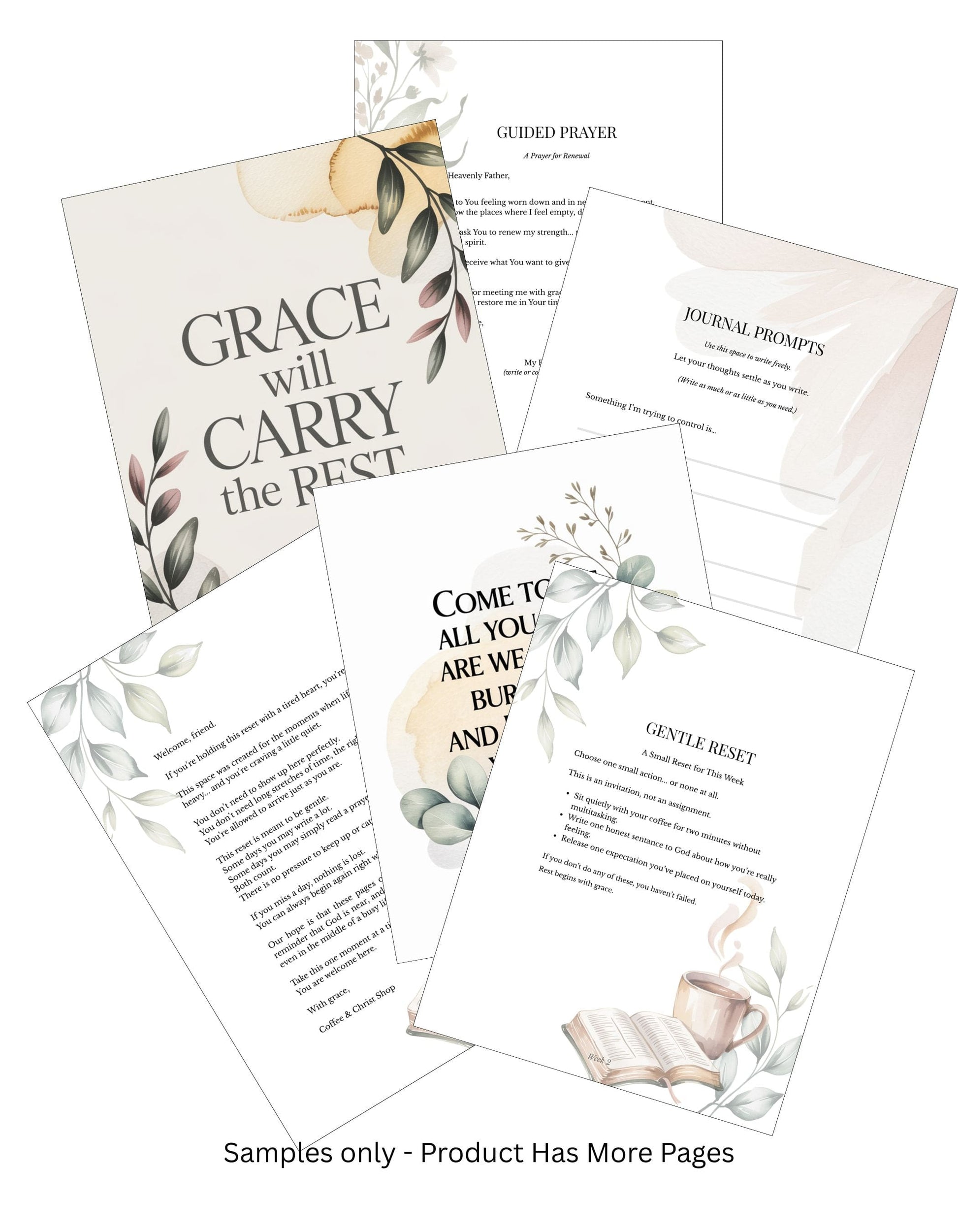 Jesus and Coffee Reset for Overwhelmed Moms Printable Pages