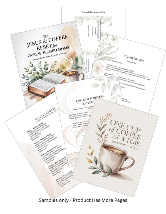 Jesus and Coffee Reset for Overwhelmed Moms Printable Kit