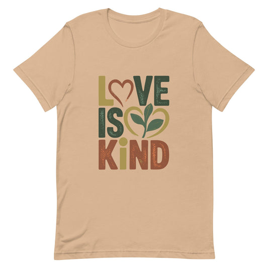 Love is Kind Christian T Shirt Tan