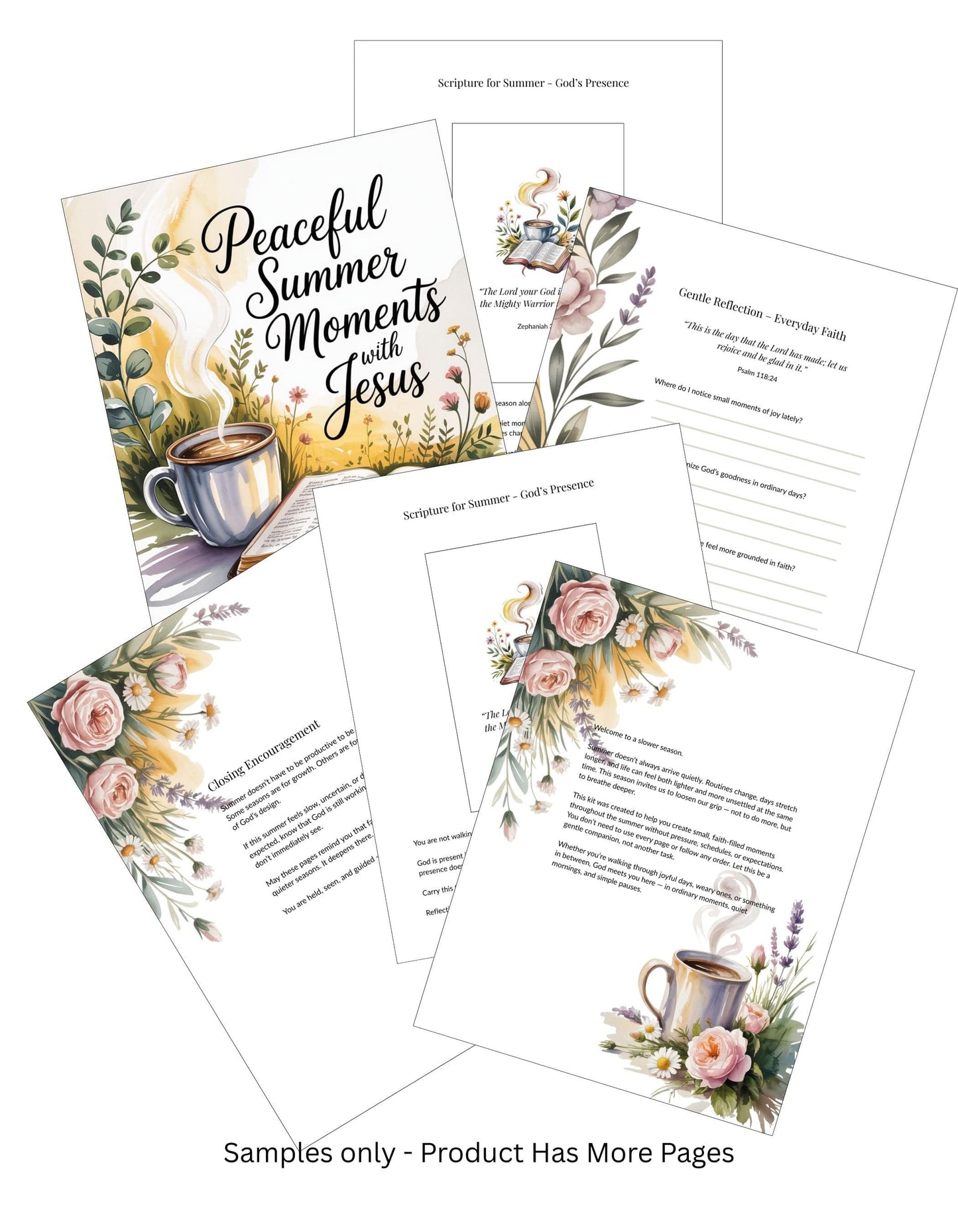 Peaceful Summer Moments with Jesus and Coffee Pages